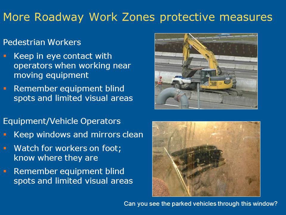 Road construction work zone safety
